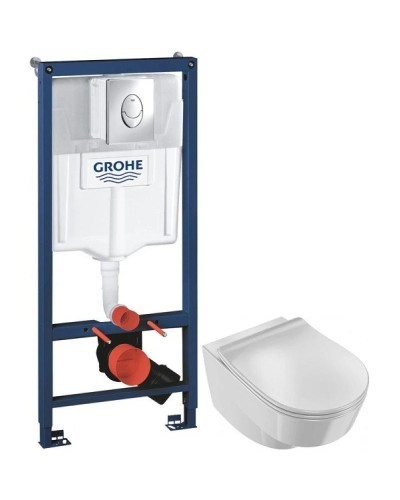 Комплект подвесной унитаз Jacob Delafon Odeon Rive Gauche EDR102-00 + E24889-00 + система инсталляции Grohe 38721001
