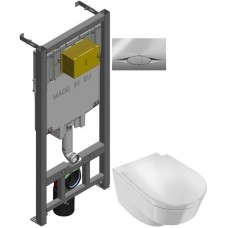 Комплект подвесной унитаз Jacob Delafon Odeon Rive Gauche EDR102-00 + E24888-00 + система инсталляции Jacob Delafon E29025-NF + E29027-CP