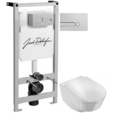 Комплект подвесной унитаз Jacob Delafon Odeon Rive Gauche EDR102-00 + E24888-00 + система инсталляции Jacob Delafon E5504-NF + E4326-CP