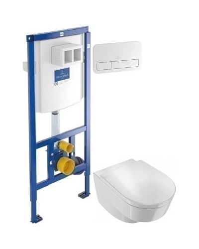 Комплект подвесной унитаз Jacob Delafon Odeon Rive Gauche EDR102-00 + E24888-00 + система инсталляции Villeroy & Boch 92246100 + 92249068