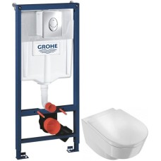 Комплект подвесной унитаз Jacob Delafon Odeon Rive Gauche EDR102-00 + E24888-00 + система инсталляции Grohe 38721001