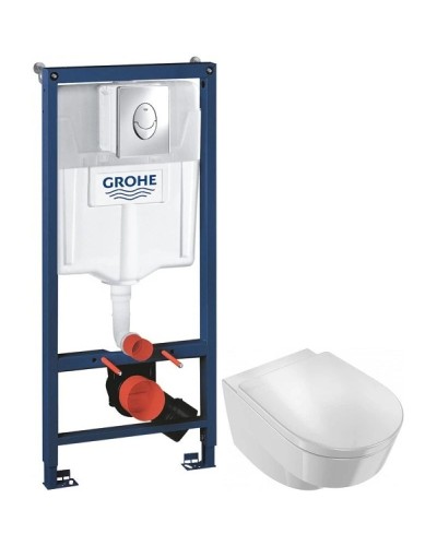 Комплект подвесной унитаз Jacob Delafon Odeon Rive Gauche EDR102-00 + E24888-00 + система инсталляции Grohe 38721001
