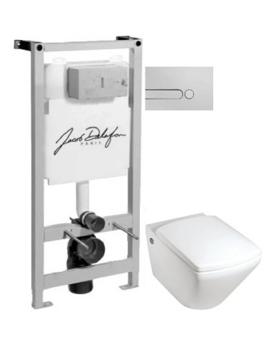 Комплект подвесной унитаз Jacob Delafon Escale E1306-00 + система инсталляции Jacob Delafon E5504-NF + E4326-CP