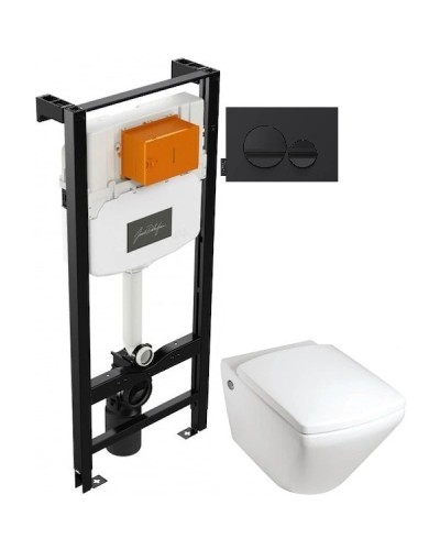 Комплект подвесной унитаз Jacob Delafon Escale E1306-00 + система инсталляции Jacob Delafon E24156-NF + E20859-7-BMT