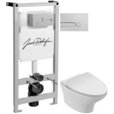 Комплект подвесной унитаз Jacob Delafon Nouvelle Vague EDJ102-00 + E20069-00 + система инсталляции Jacob Delafon E5504-NF + E4326-CP