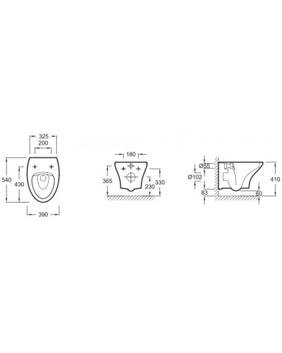 Комплект подвесной унитаз Jacob Delafon Nouvelle Vague EDJ102-00 + E20069-00 + система инсталляции Jacob Delafon E5504-NF + E4326-00