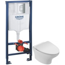 Комплект подвесной унитаз Jacob Delafon Nouvelle Vague EDJ102-00 + E20069-00 + система инсталляции Grohe 38772001