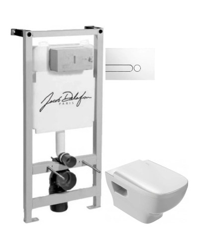Комплект подвесной унитаз Jacob Delafon Struktura EDE102-00 + E70024-00 + система инсталляции Jacob Delafon E5504-NF + E4326-00