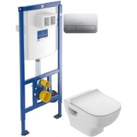 Комплект подвесной унитаз Jacob Delafon Struktura EDE102-00 + E70025-00 + система инсталляции Villeroy & Boch 92246100 + 92249061