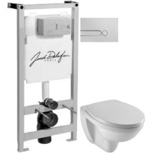 Комплект подвесной унитаз Jacob Delafon Patio EDV102-00 + E70021-00 + система инсталляции Jacob Delafon E5504-NF + E4326-CP