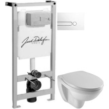 Комплект подвесной унитаз Jacob Delafon Patio EDV102-00 + E70021-00 + система инсталляции Jacob Delafon E5504-NF + E4326-00
