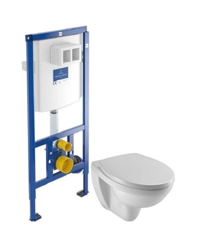 Комплект подвесной унитаз Jacob Delafon Patio EDV102-00 + E70021-00 + система инсталляции Villeroy & Boch 92246100