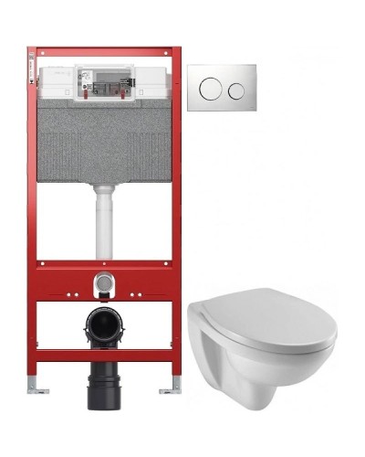 Комплект подвесной унитаз Jacob Delafon Patio EDV102-00 + E70021-00 + система инсталляции Tece 9300302 + 9240921