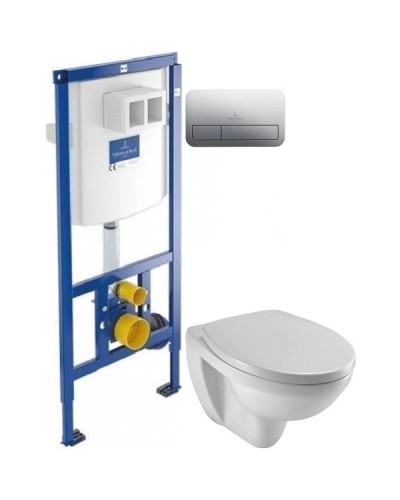 Комплект подвесной унитаз Jacob Delafon Patio EDV102-00 + E70021-00 + система инсталляции Villeroy & Boch 92246100 + 92249061