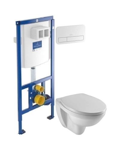 Комплект подвесной унитаз Jacob Delafon Patio EDV102-00 + E70021-00 + система инсталляции Villeroy & Boch 92246100 + 92249068