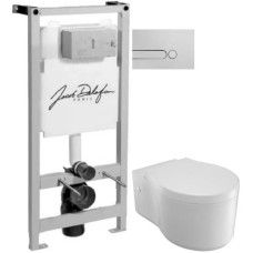 Комплект подвесной унитаз Jacob Delafon Viragio E4773-00 + система инсталляции Jacob Delafon E5504-NF + E4326-CP