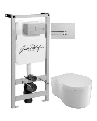 Комплект подвесной унитаз Jacob Delafon Viragio E4773-00 + система инсталляции Jacob Delafon E5504-NF + E4326-CP