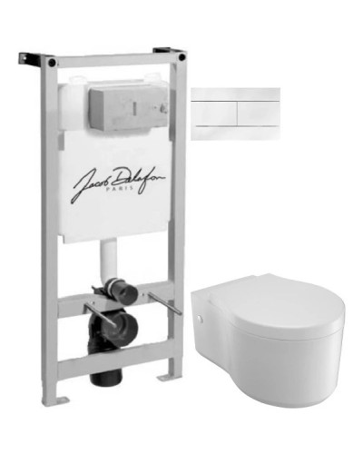 Комплект подвесной унитаз Jacob Delafon Viragio E4773-00 + система инсталляции Jacob Delafon E5504-NF + E4316-00