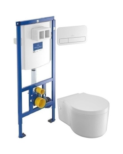 Комплект подвесной унитаз Jacob Delafon Viragio E4773-00 + система инсталляции Villeroy & Boch 92246100 + 92249068