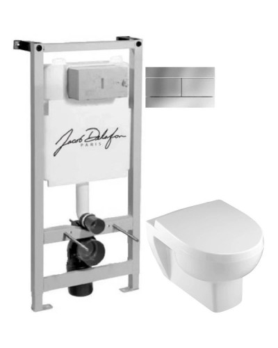 Комплект подвесной унитаз Jacob Delafon Odeon Up E4764-00+8409K + система инсталляции E5504-NF + E4316-CP