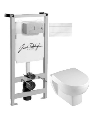 Комплект подвесной унитаз Jacob Delafon Odeon Up E4764-00+8409K + система инсталляции Jacob Delafon E5504-NF + E4316-00
