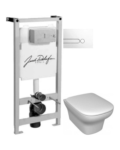 Комплект подвесной унитаз Jacob Delafon Vox EDM102-00 + E20142-00 + система инсталляции Jacob Delafon E5504-NF + E4326-00