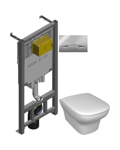 Комплект подвесной унитаз Jacob Delafon Vox EDM102-00 + E20142-00 + система инсталляции Jacob Delafon E29025-NF + E29027-CP