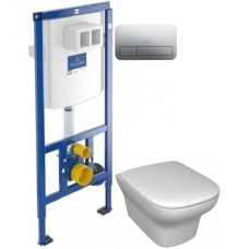 Комплект подвесной унитаз Jacob Delafon Vox EDM102-00 + E20142-00 + система инсталляции Villeroy & Boch 92246100 + 92249061