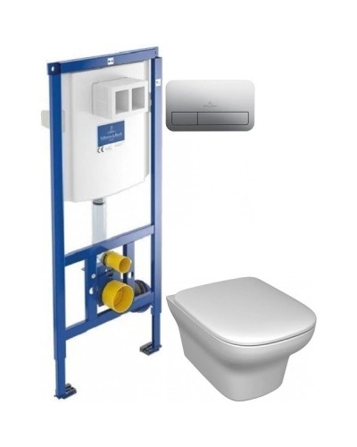 Комплект подвесной унитаз Jacob Delafon Vox EDM102-00 + E20142-00 + система инсталляции Villeroy & Boch 92246100 + 92249061