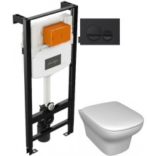 Комплект подвесной унитаз Jacob Delafon Vox EDM102-00 + E20142-00 + система инсталляции Jacob Delafon E24156-NF + E20859-7-BMT