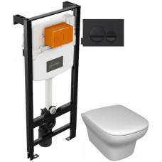 Комплект подвесной унитаз Jacob Delafon Vox EDM102-00 + E20142-00 + система инсталляции Jacob Delafon E24156-NF + E20859-7-BMT