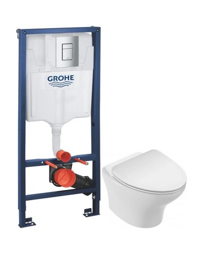 Комплект подвесной унитаз Jacob Delafon Nouvelle Vague EDK102-00 + E22124-00 + система инсталляции Grohe 38772001