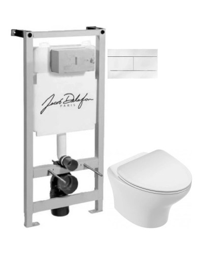 Комплект подвесной унитаз Jacob Delafon Nouvelle Vague EDK102-00 + E22124-00 + система инсталляции Jacob Delafon E5504-NF + E4316-00
