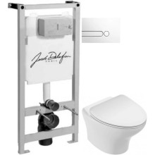 Комплект подвесной унитаз Jacob Delafon Nouvelle Vague EDK102-00 + E22124-00 + система инсталляции Jacob Delafon E5504-NF + E4326-00