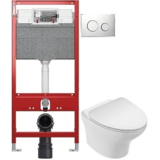 Комплект подвесной унитаз Jacob Delafon Nouvelle Vague EDK102-00 + E22124-00 + система инсталляции TECE 9300302 + 9240921