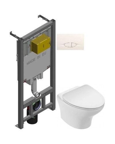 Комплект подвесной унитаз Jacob Delafon Nouvelle Vague EDK102-00 + E22124-00 + система инсталляции Jacob Delafon E29025-NF + E29026-01R