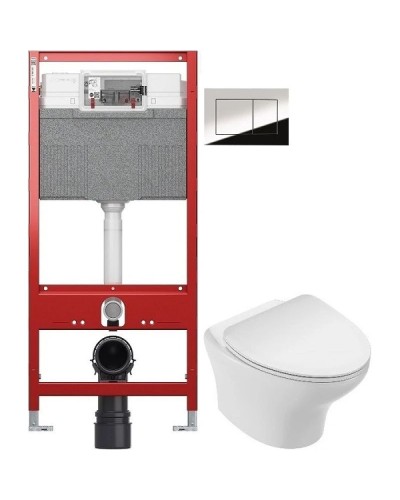 Комплект подвесной унитаз Jacob Delafon Nouvelle Vague EDK102-00 + E22124-00 + система инсталляции TECE 9300302 + 9240401