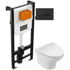 Комплект подвесной унитаз Jacob Delafon Nouvelle Vague EDK102-00 + E22124-00 + система инсталляции Jacob Delafon E24156-NF + E20859-7-BMT