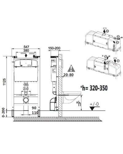 Комплект унитаза с инсталляцией Roca Mateo 893100010 с сиденьем Микролифт и клавишей смыва Хром