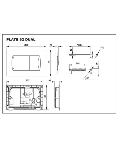 Комплект унитаза с инсталляцией Roca Mateo 893100010 с сиденьем Микролифт и клавишей смыва Хром
