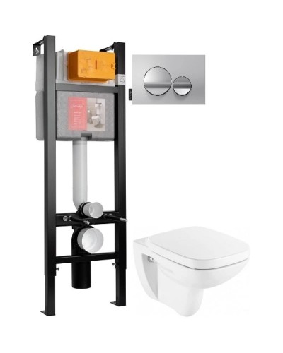 Комплект подвесной унитаз Roca Debba 346997000 + ZRU9302826 + система инсталляции Jacob Delafon E33131RU-NF + E20859-CP-MTC