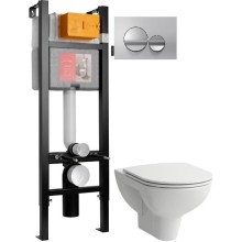 Комплект подвесной унитаз Laufen Pro 8.2095.0.000.000.1 + 8.9896.6.000.000.1 + система инсталляции Jacob Delafon E33131RU-NF + E20859-CP-MTC