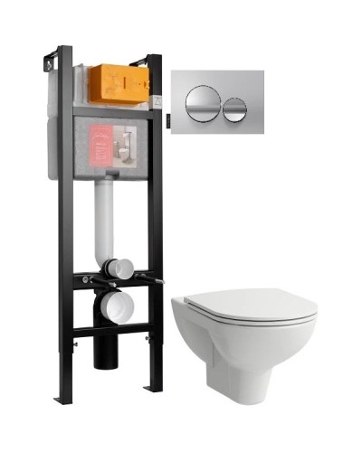 Комплект подвесной унитаз Laufen Pro 8.2095.0.000.000.1 + 8.9896.6.000.000.1 + система инсталляции Jacob Delafon E33131RU-NF + E20859-CP-MTC