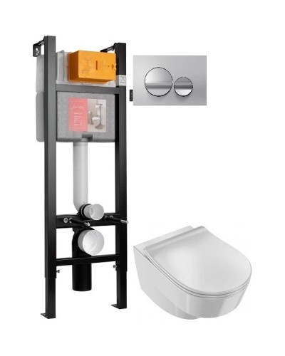 Комплект подвесной унитаз Jacob Delafon Odeon Rive Gauche EDR102-00 + E24889-00 + система инсталляции Jacob Delafon E33131RU-NF + E20859-CP-MTC