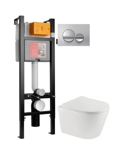 Комплект подвесной унитаз Teka Nexos 117320001 + система инсталляции Jacob Delafon E33131RU-NF + E20859-CP-MTC