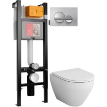 Комплект подвесной унитаз Am.Pm Spirit 2.0 C701700WH + C707857WH + система инсталляции Jacob Delafon E33131RU-NF + E20859-CP-MTC