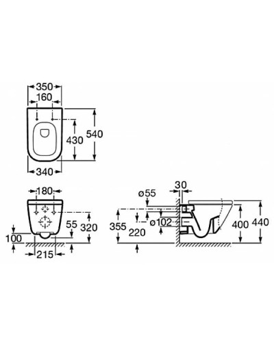 Комплект подвесной унитаз Roca The Gap 34647L000 + 801472004 + система инсталляции Jacob Delafon E33131RU-NF + E20859-CP-MTC