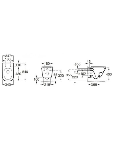 Комплект подвесной унитаз Roca The Gap 34647L000 + 801472004 + система инсталляции Jacob Delafon E33131RU-NF + E20859-CP-MTC