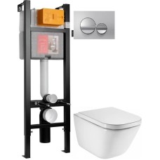 Комплект подвесной унитаз Roca The Gap 34647L000 + 801472004 + система инсталляции Jacob Delafon E33131RU-NF + E20859-CP-MTC