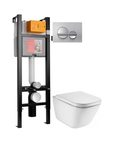 Комплект подвесной унитаз Roca The Gap 34647L000 + 801472004 + система инсталляции Jacob Delafon E33131RU-NF + E20859-CP-MTC